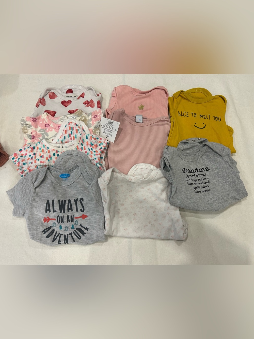 9 baby girl onesie bundle